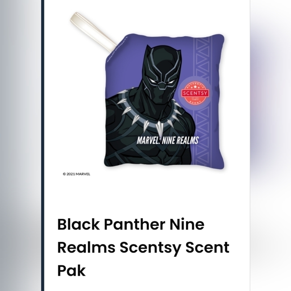 Scentsy Disney Marvel Black Panther Scent Pak Lime Zest Blue Tea Lavender Buddy